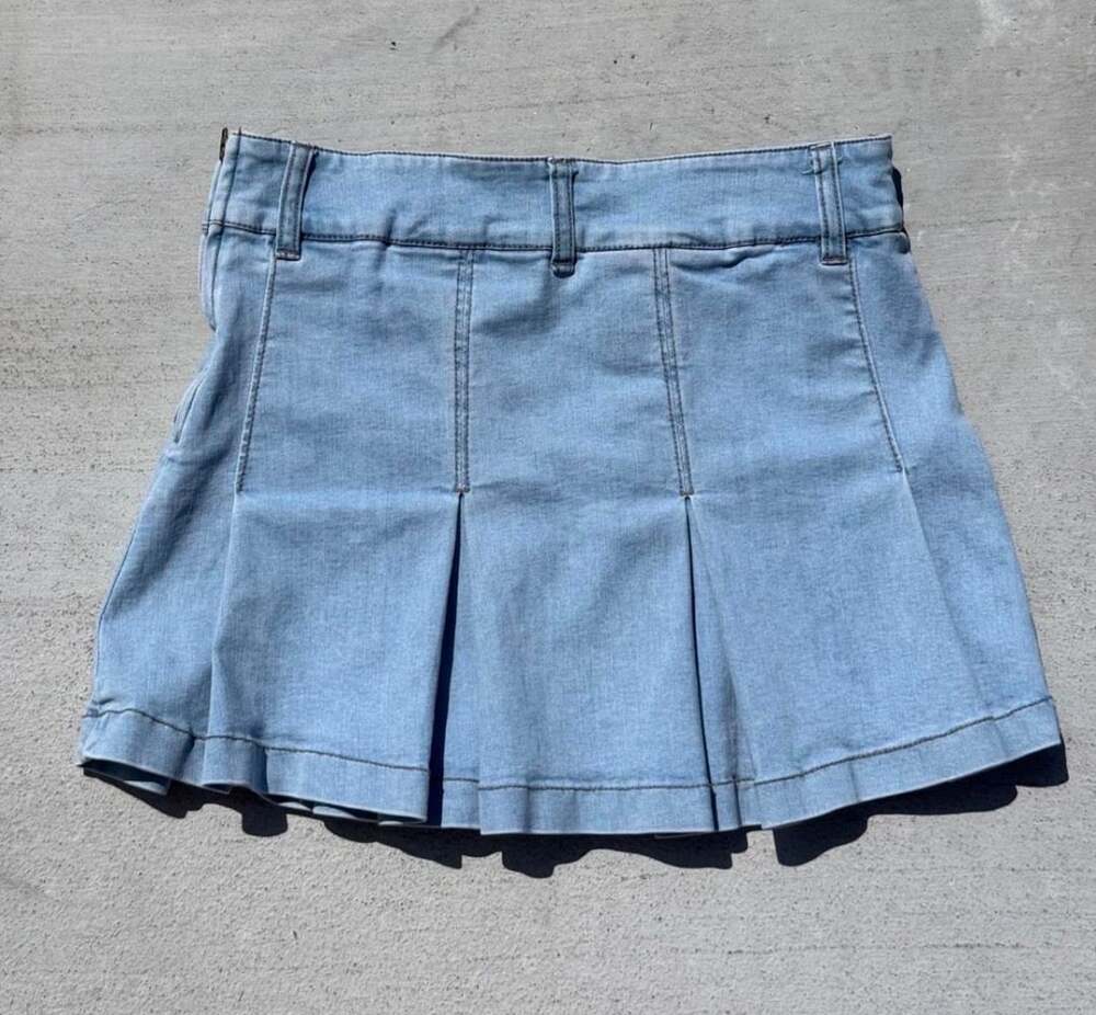 Garage Denim Pleated Mini Skirt Size XS Light Blue